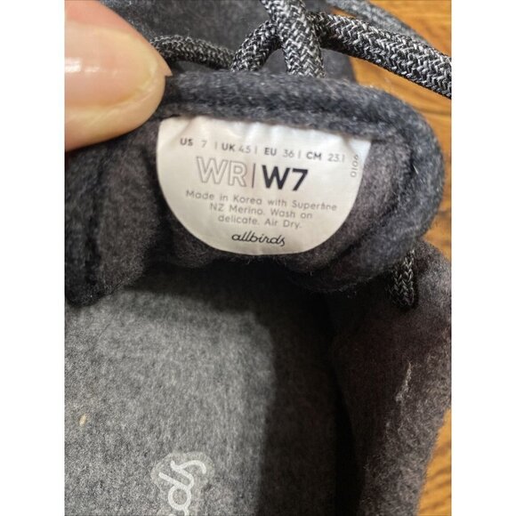 ALL BIRDS Wool Runners Gray Sz 7 Women Shoes Athletic Gray Black Shoes - Picture 7 of 7